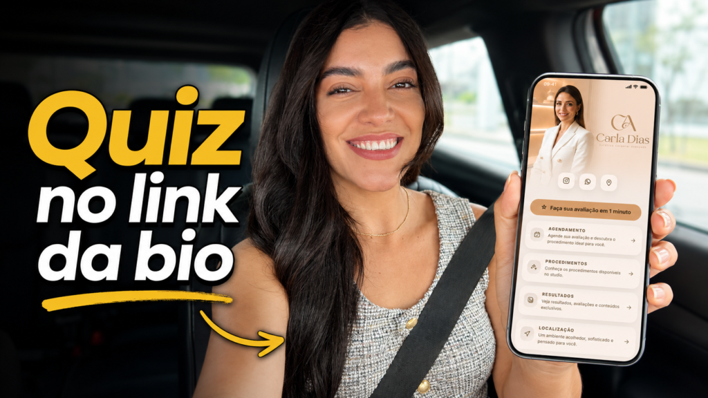 Terminou de montar? Antes de comemorar, faz um teste. Abre o seu link na bio no celular e responde o quiz do começo ao fim, como se você fosse a sua cliente. É no celular que ela vai responder, e é lá que qualquer detalhe fora do lugar aparece. Uma última coisa que costuma fazer diferença. Não deixe o quiz parado depois de publicar. Toda vez que uma pessoa te chamar no WhatsApp, olha a resposta que ela deu na primeira pergunta. Se muita gente estiver marcando a mesma opção, você descobriu qual dor mais aparece no seu público, e essa informação vale para o seu conteúdo, para a sua oferta e para o seu site inteiro. Se você ainda não tem onde hospedar a sua página, o botão da Hostinger está lá dentro do mapa, no último passo. E se você quiser aprender a criar sites completos do zero, é só se inscrever no canal Descomplicando Sites, que toda semana sai um tutorial novo por lá.